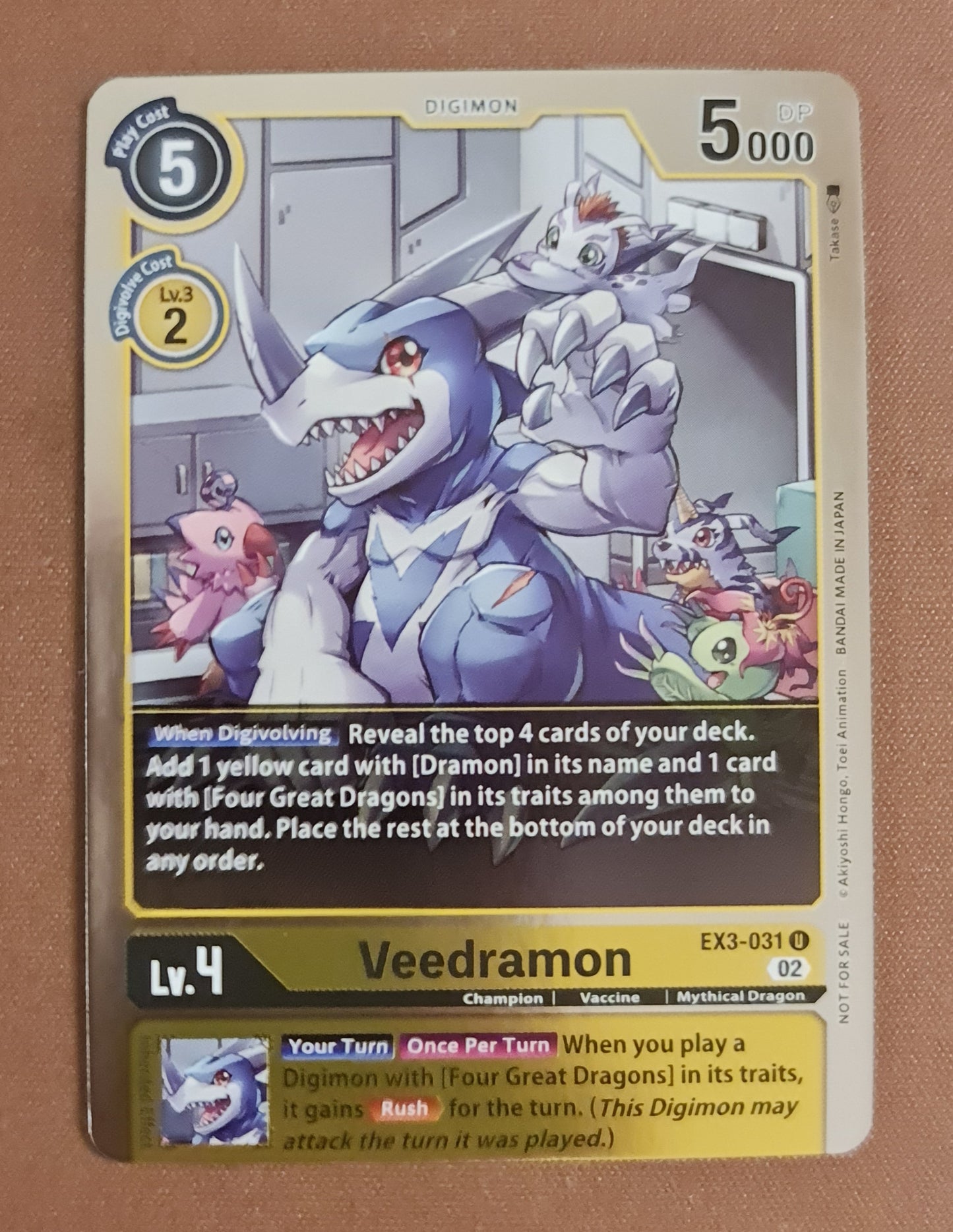 Digimon Card Draconic Roar BOX TOPPER Veedramon EX3-031 U (FOIL)