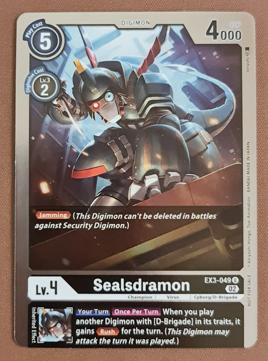Digimon Card Draconic Roar BOX TOPPER Sealsdramon EX3-049 U (FOIL)