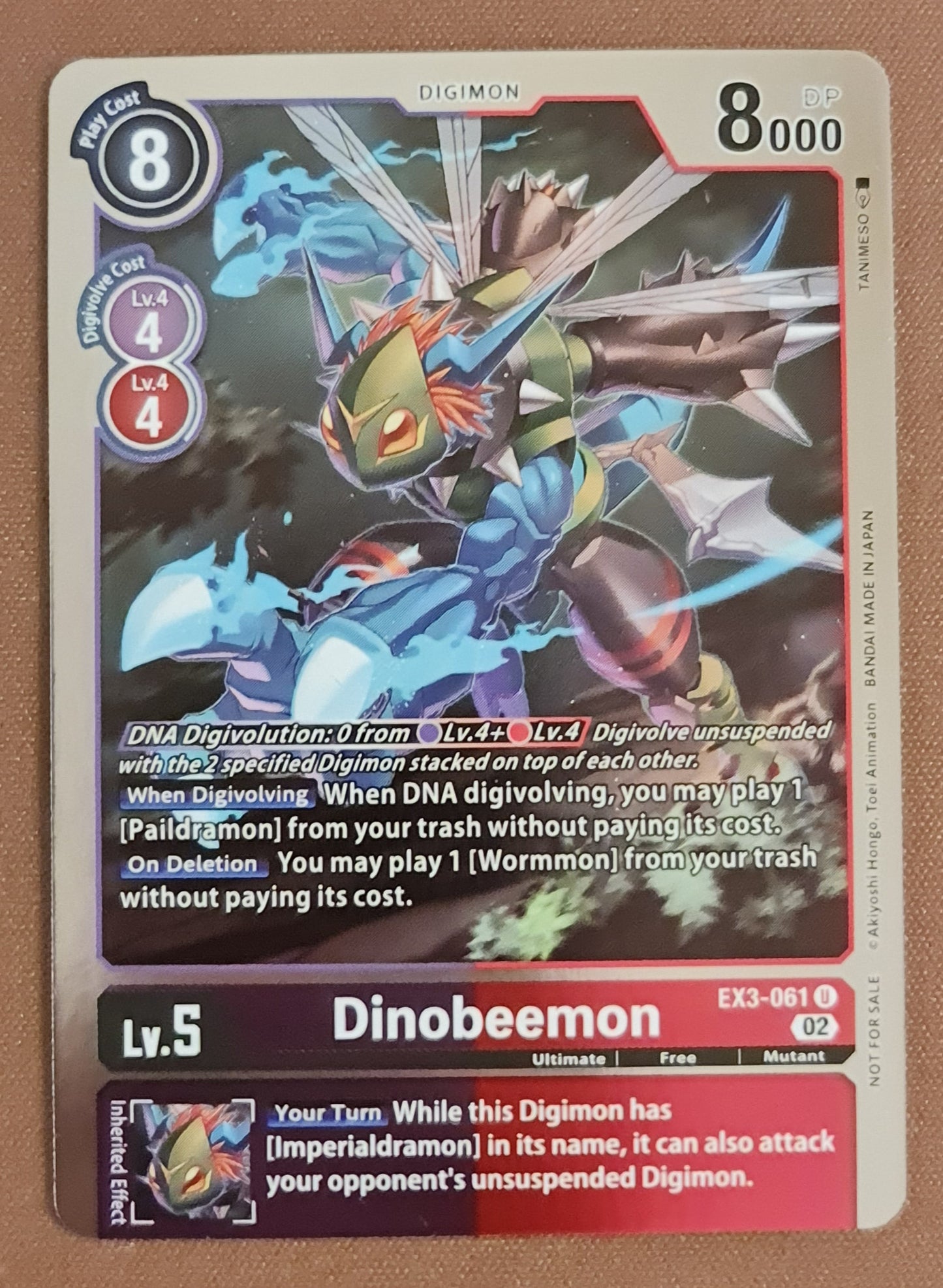 Digimon Card Draconic Roar BOX TOPPER Dinobeemon EX3-061 U (FOIL)