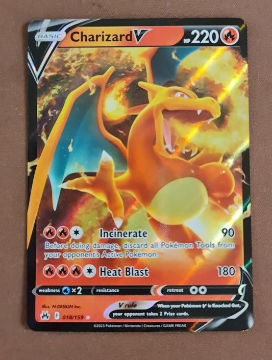 (S) Pokemon Card Crown Zenith 018/159 18/159 Charizard V Ultra Rare *MINT*