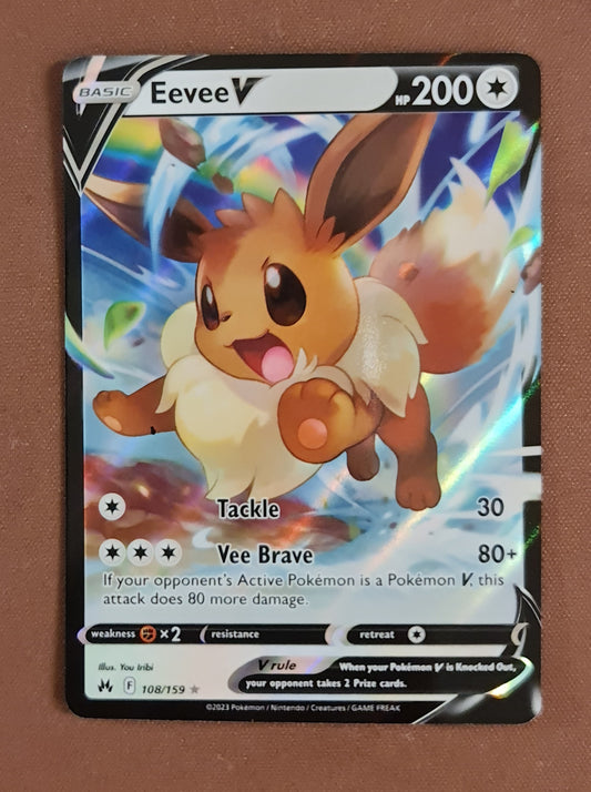 (S) Pokemon Card Crown Zenith 108/159 Eevee V Ultra Rare *MINT*