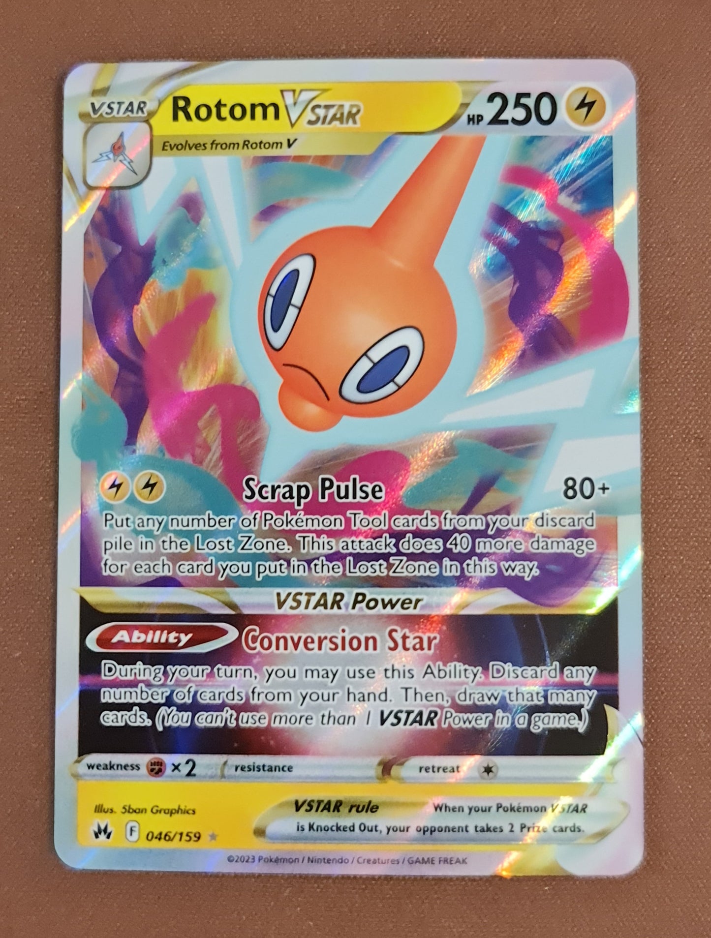 Pokemon Card Crown Zenith 046/159 46/159 Rotom VSTAR Ultra Rare *MINT*