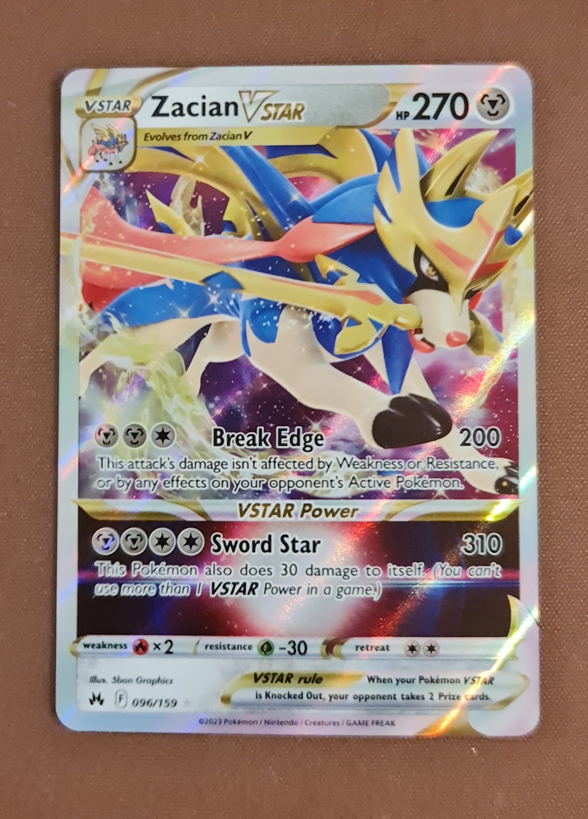 Pokemon Card Crown Zenith 096/159 96/159 Zacian VSTAR Ultra Rare *MINT Brokenvase Games Pokemon Card Crown Zenith 096/159 96/159 Zacian VSTAR Ultra Rare *MINT Brokenvase Games