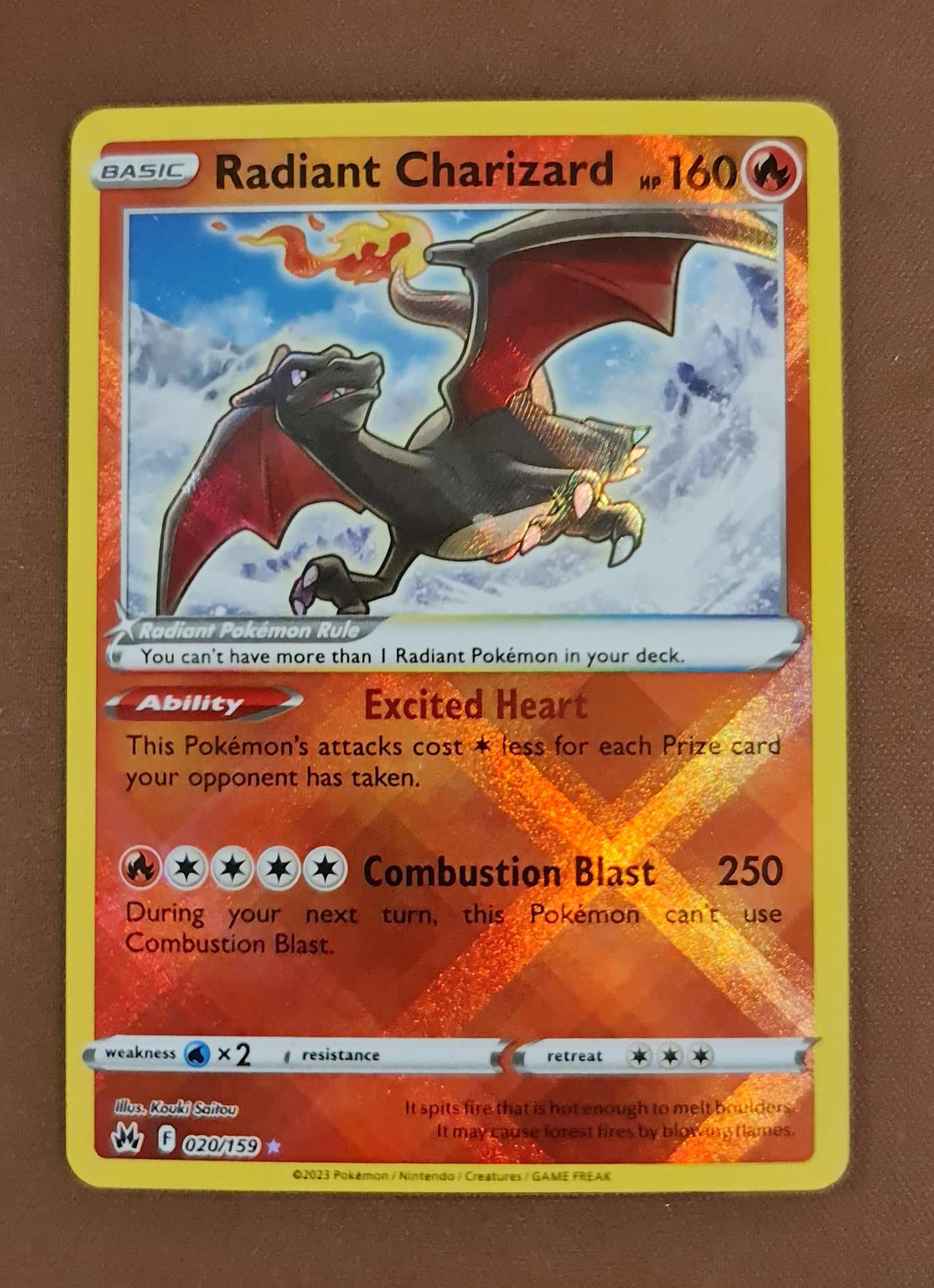 (S) Pokemon Card Crown Zenith 020/159 20/159 Radiant Charizard Ultra Rare *MINT*