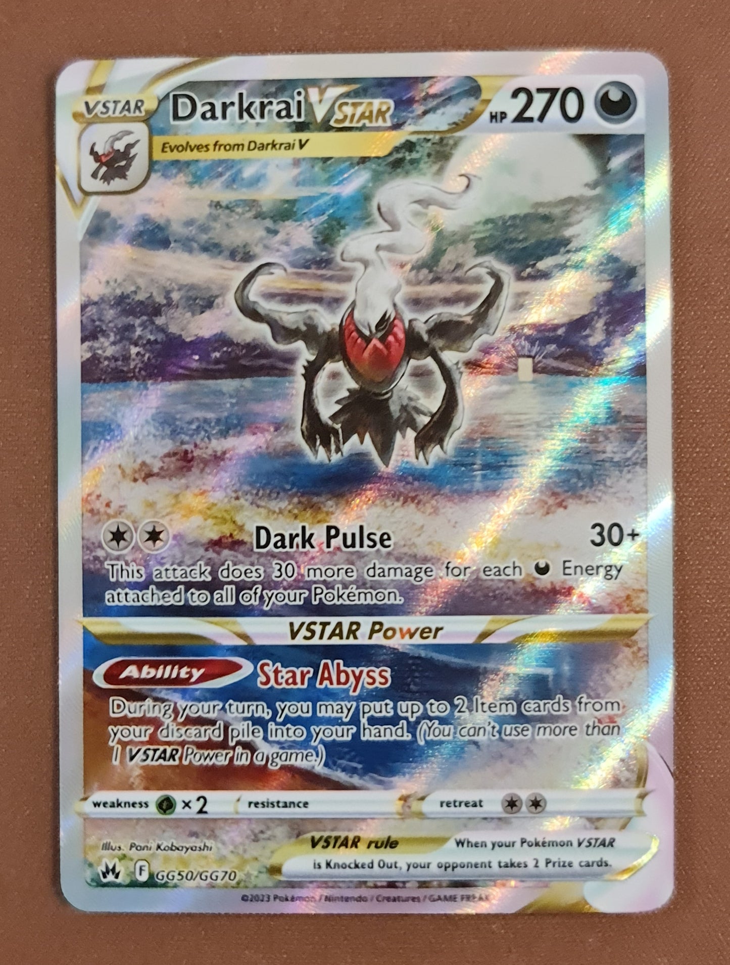 (S) Pokemon Card Crown Zenith Galarian Gallery GG50/GG70 Darkrai VSTAR Ultra Rare *MINT*