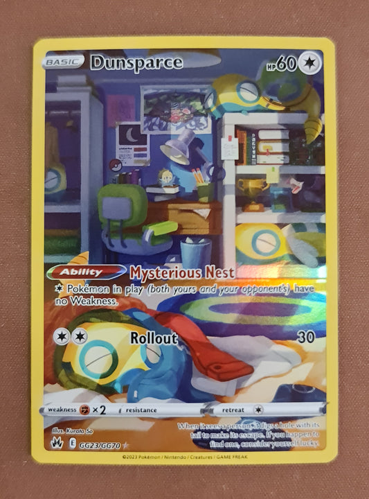 Pokemon Card Crown Zenith Galarian Gallery GG23/GG70 Dunsparce Holo Rare *MINT*