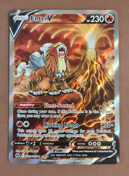 (S) Pokemon Card Crown Zenith Galarian Gallery GG36/GG70 Entei V Ultra Rare *MINT*