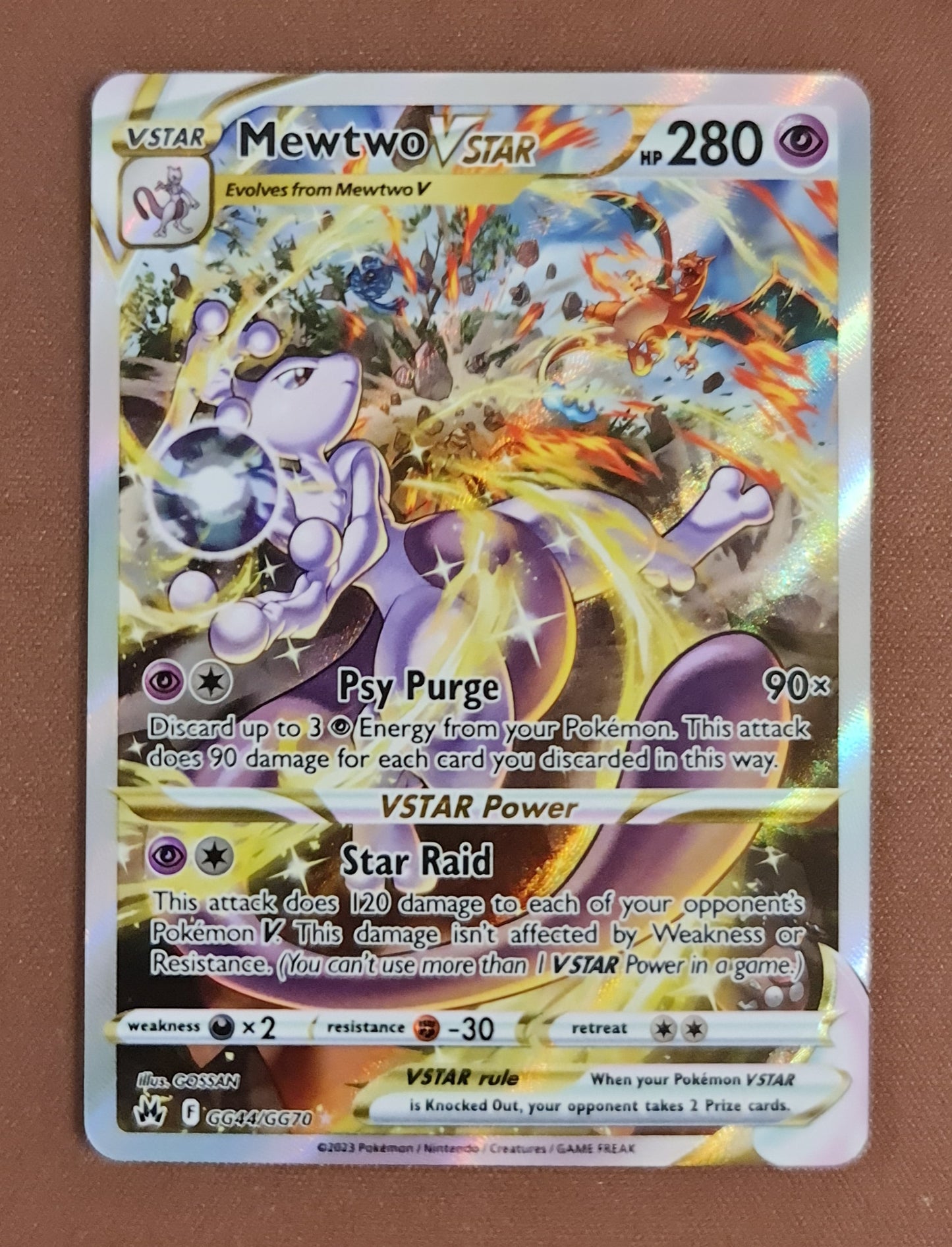 (S) Pokemon Card Crown Zenith Galarian Gallery GG44/GG70 Mewtwo VSTAR Ultra Rare *MINT*