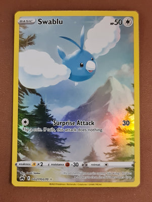 Pokemon Card Crown Zenith Galarian Gallery GG27/GG70 Swablu Holo Rare *MINT*