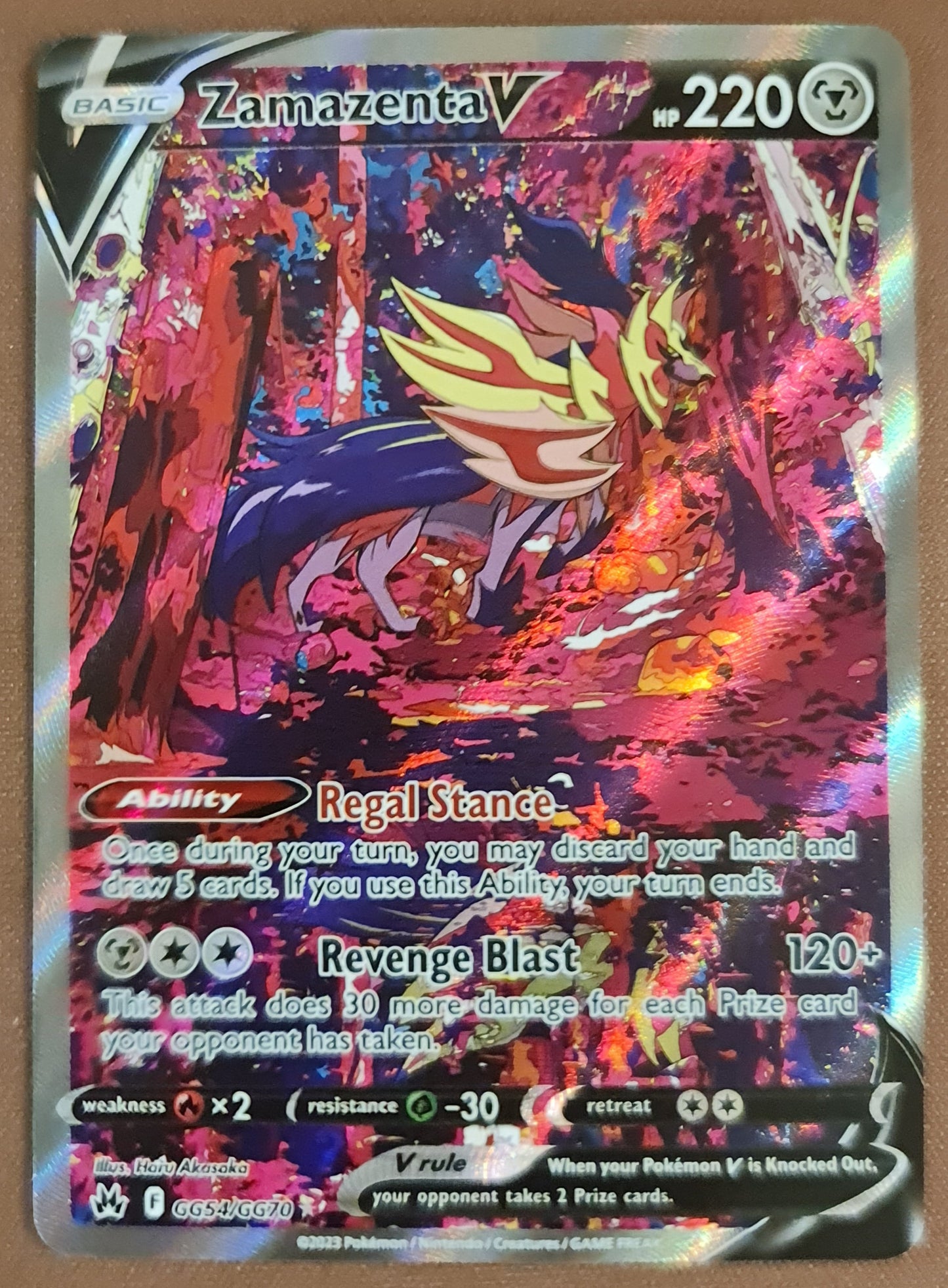 Pokemon Card Crown Zenith Galarian Gallery GG54/GG70 Zamazenta V Ultra Rare *MINT*