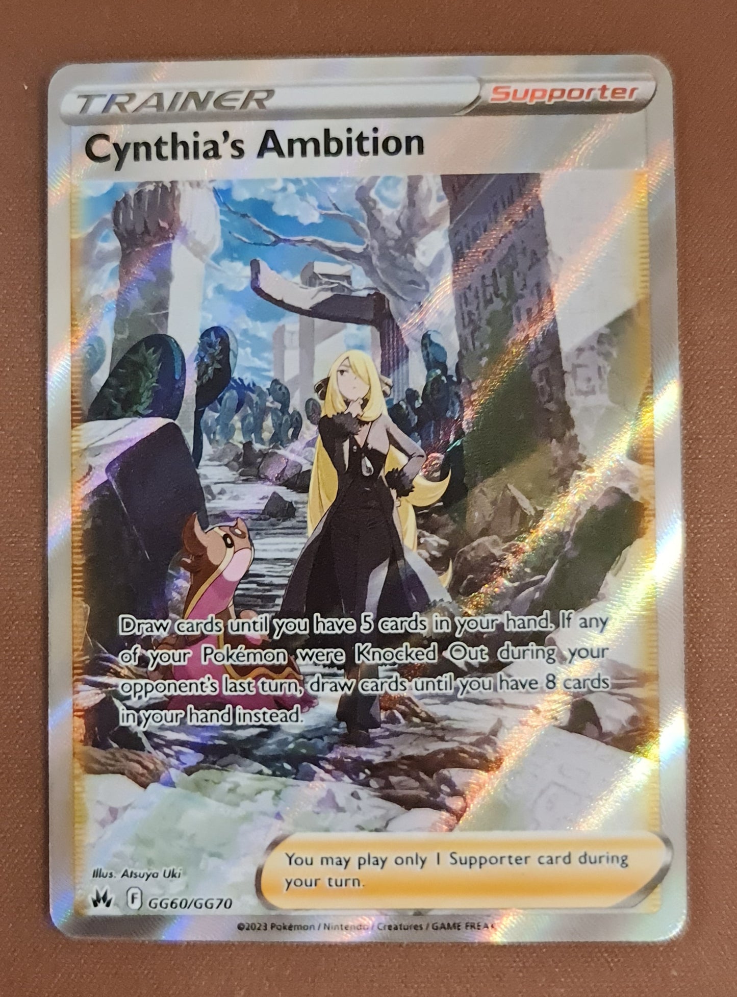 (S) Pokemon Card Crown Zenith Galarian Gallery GG60/GG70 Cynthia's Ambition Supporter Ultra Rare *MINT*