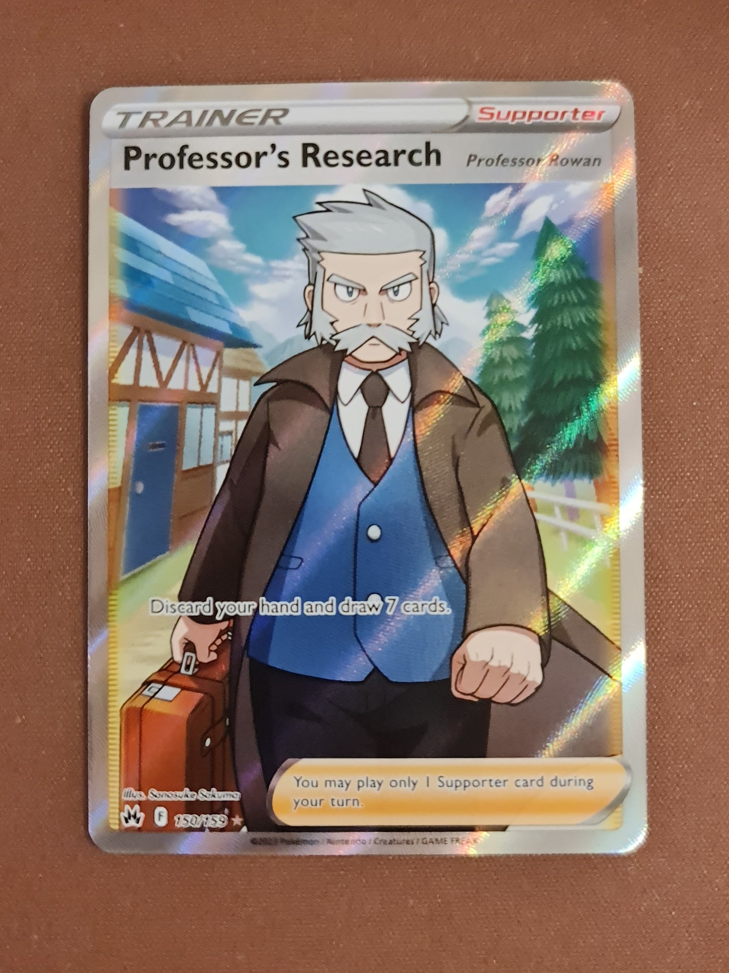 (S) Pokemon Card Crown Zenith 150/159 Professor's Research[Professor Rowan] Supporter Full Art *MINT*