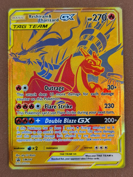 Pokemon Card SM Promos SM247 Reshiram & Charizard GX