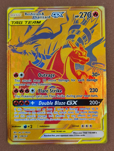 Pokemon Card SM Promos SM247 Reshiram & Charizard GX