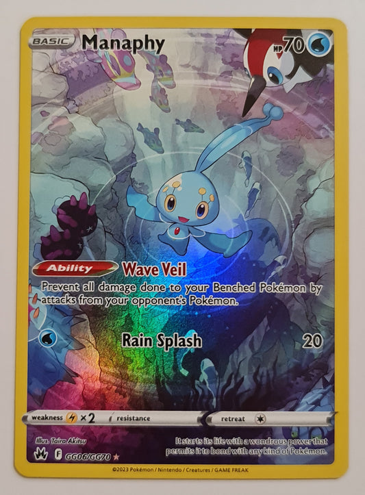 Pokemon Card Crown Zenith Galarian Gallery GG06/GG70 GG6/GG70 Manaphy Holo Rare *MINT*