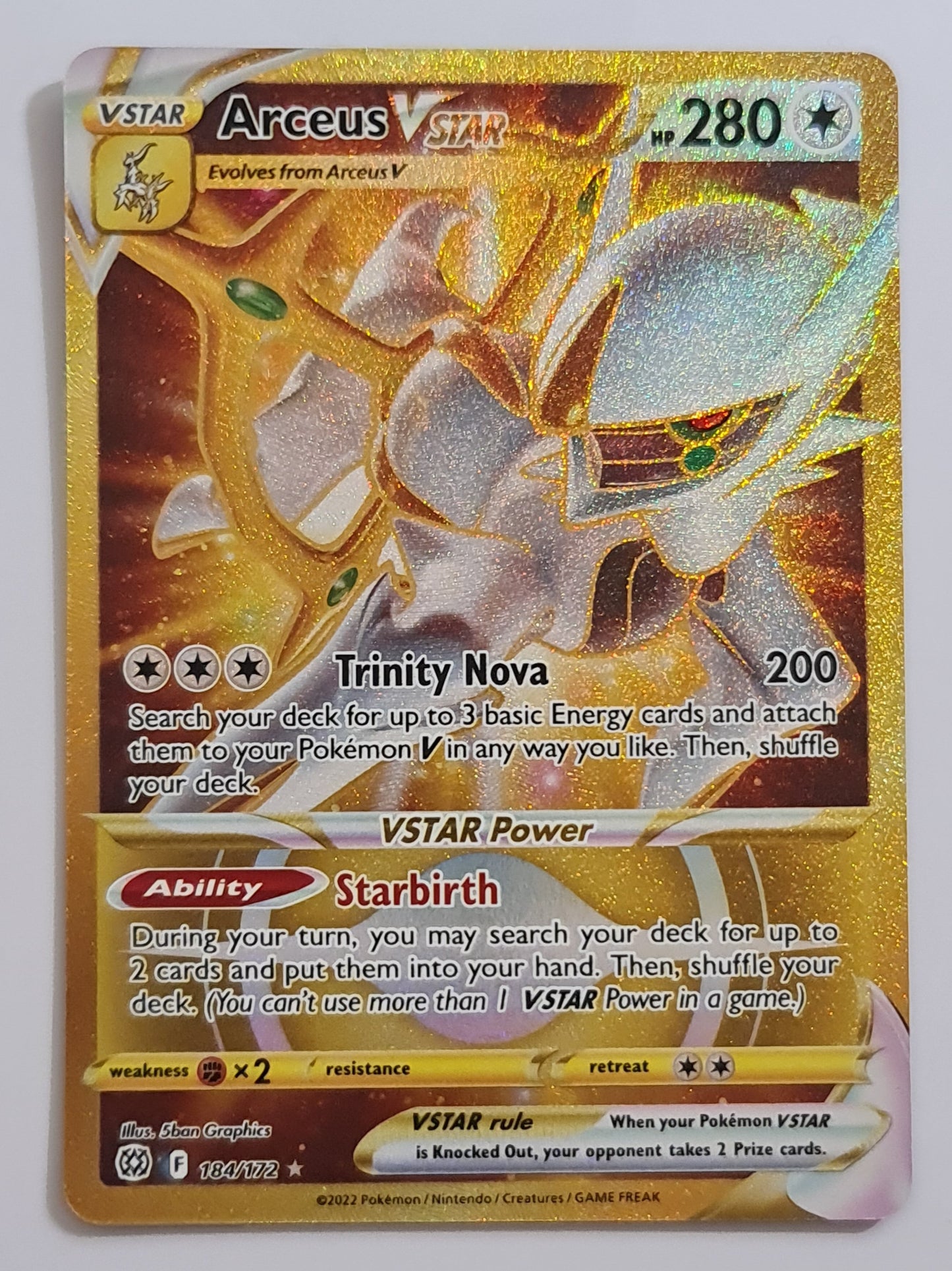 (S) Pokemon Card Brilliant Stars 184/172 Arceus VSTAR Secret Rare