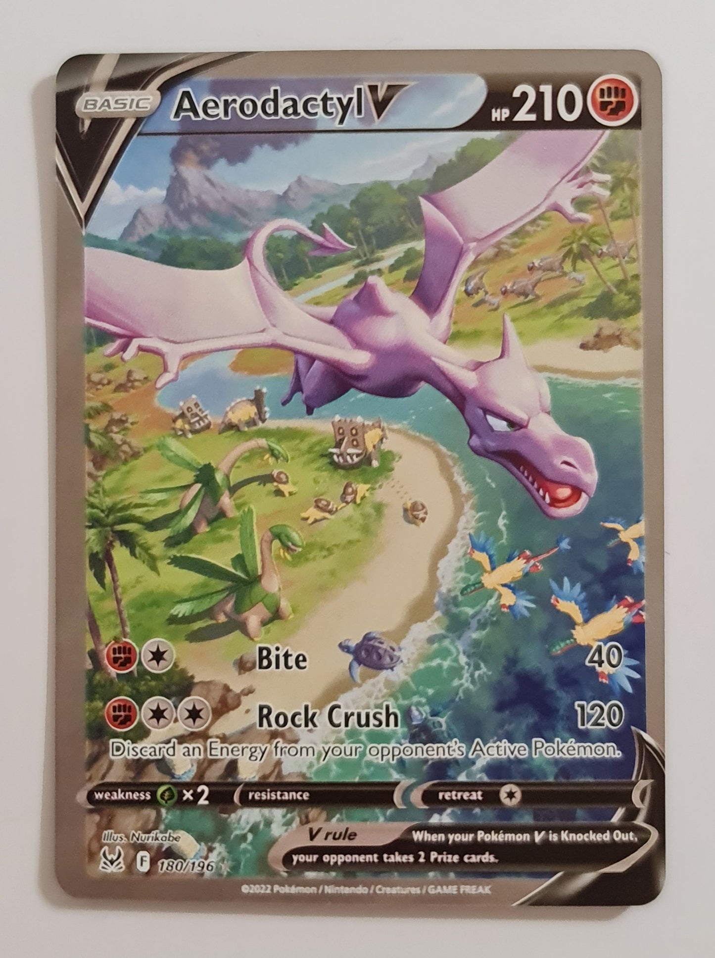 (S) Pokemon Card Lost Origin 180/196 Aerodactyl V Alternate Art *MINT*