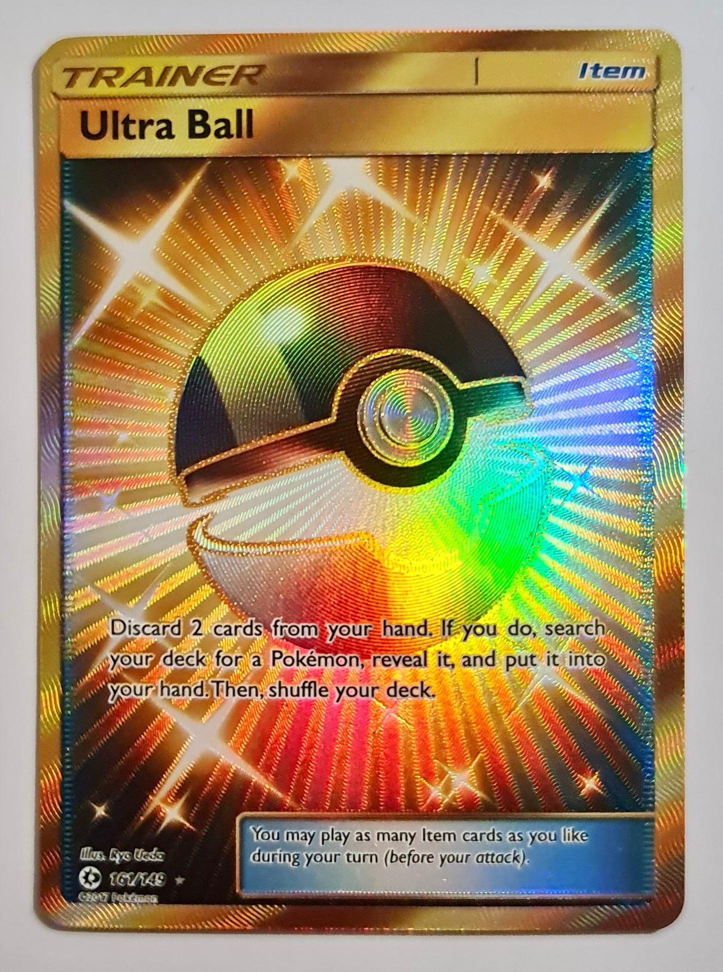 (S) Pokemon Card Sun & Moon Guardians Base Set 161/149 Ultra Ball Secret Rare