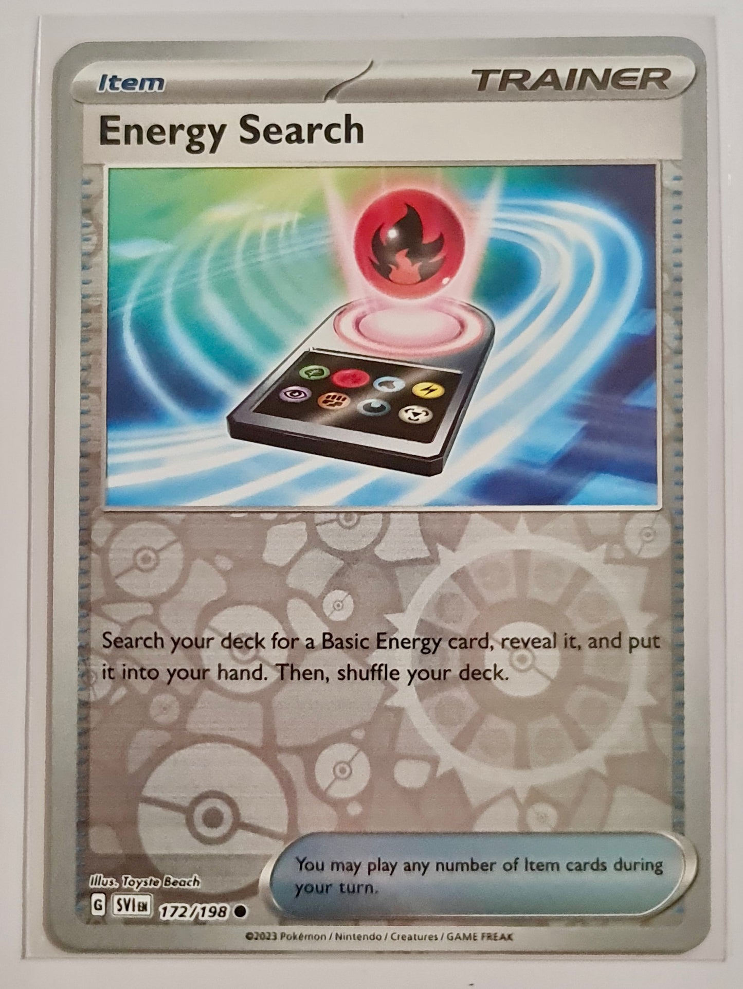 Pokemon Card Scarlet & Violet 172/198 Energy Search Item Reverse Holo Common *MINT*