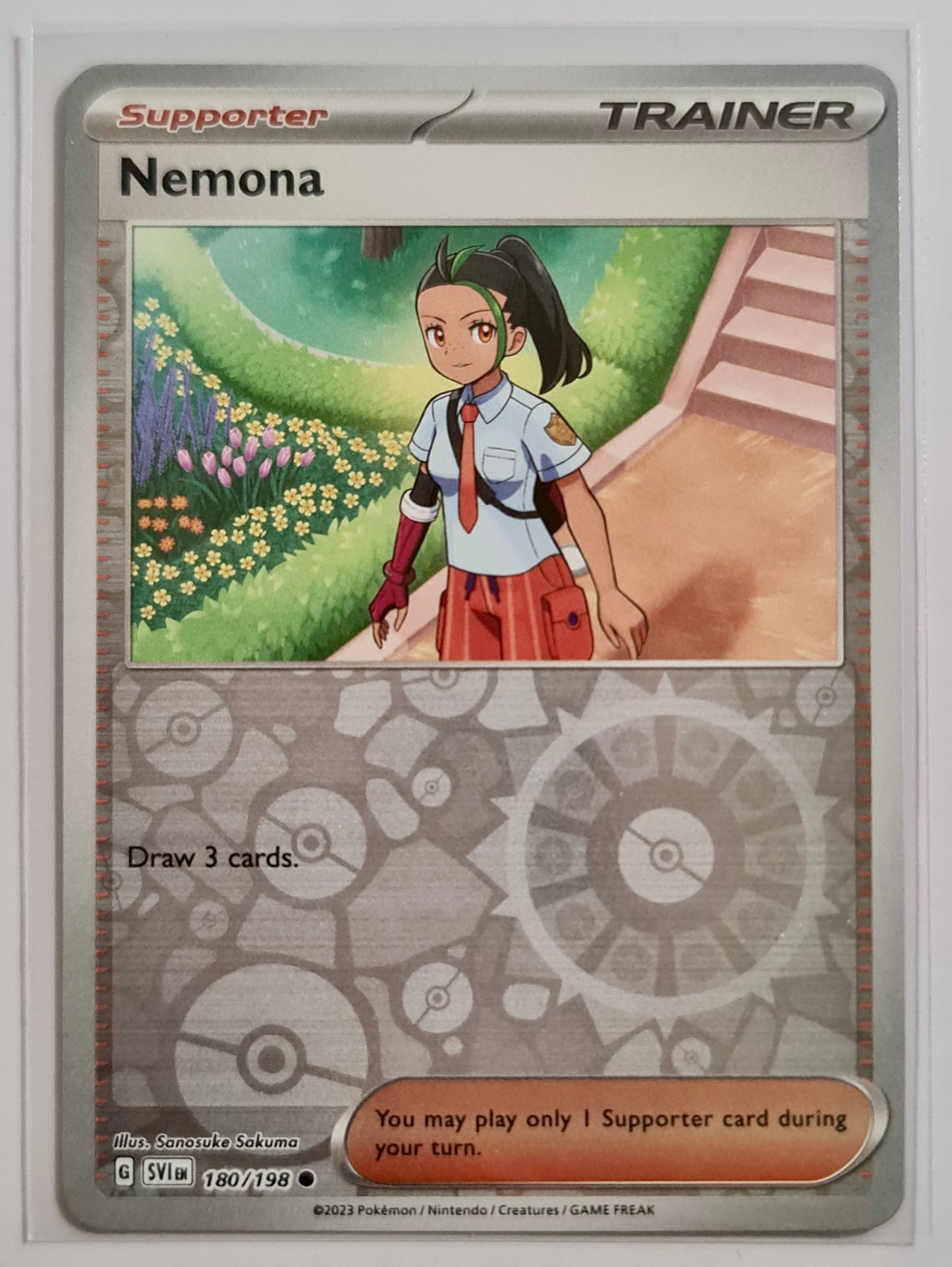 Pokemon Card Scarlet & Violet 180/198 Nemona Supporter Reverse Holo Common *MINT*