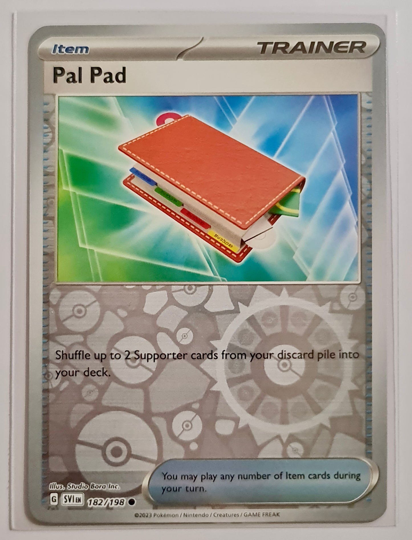 Pokemon Card Scarlet & Violet 182/198 Pal Pad Item Reverse Holo Common *MINT*