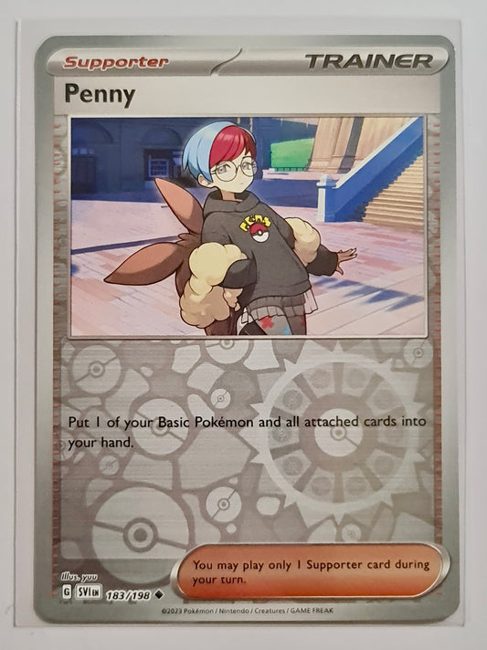 Pokemon Card Scarlet & Violet 183/198 Penny Supporter Reverse Holo Uncommon *MINT*