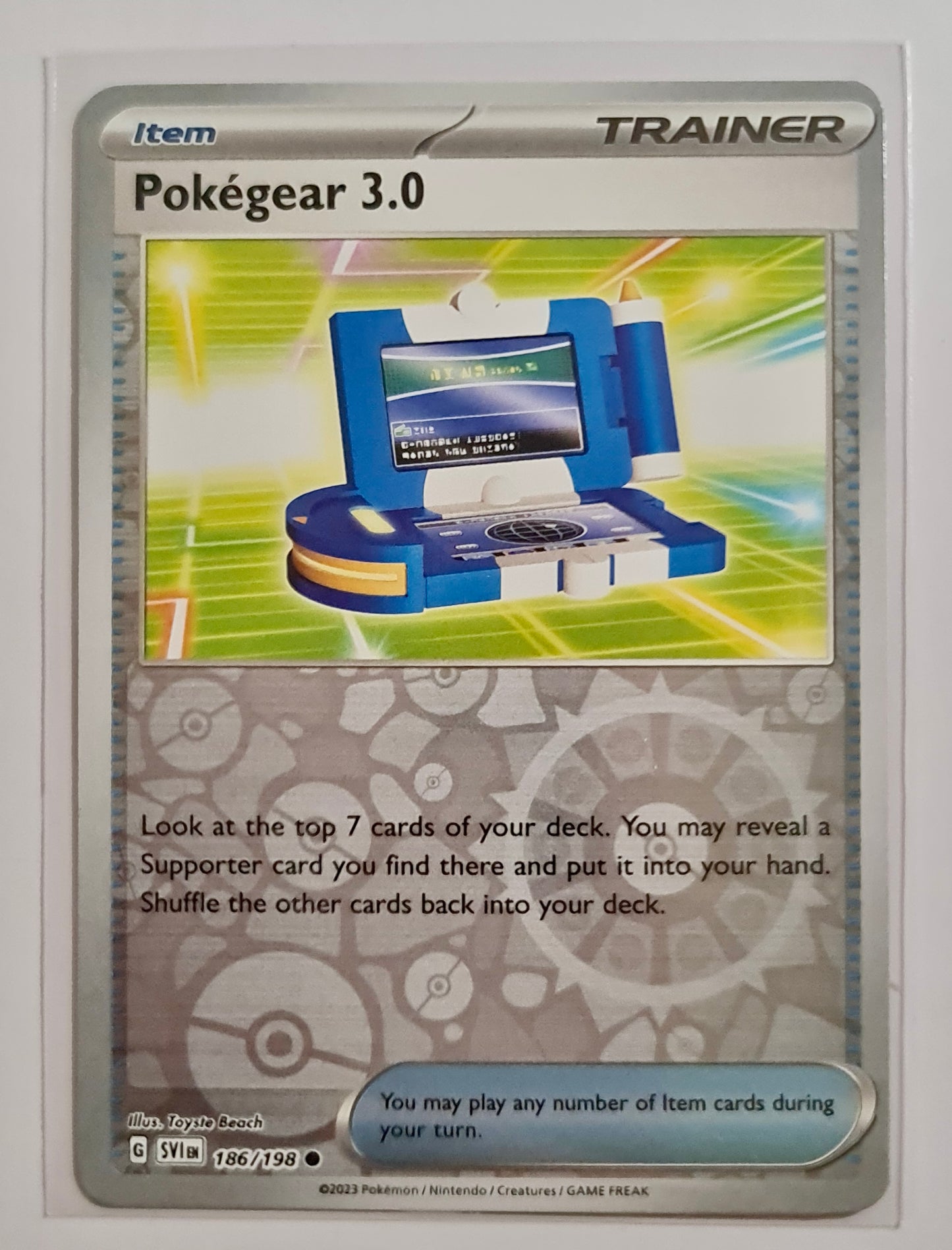 Pokemon Card Scarlet & Violet 186/198 Pokégear 3.0 Item Reverse Holo Common *MINT*