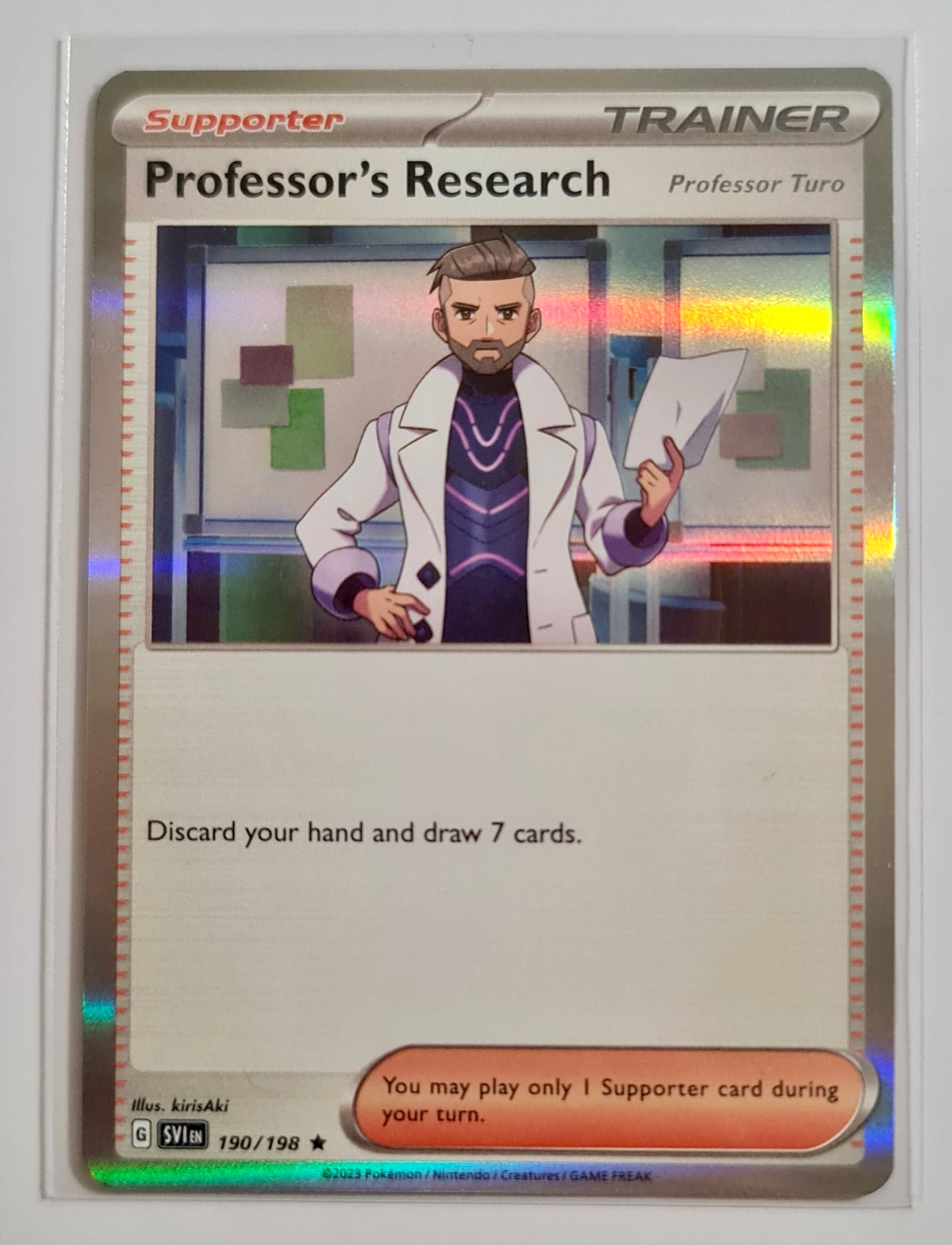 Pokemon Card Scarlet & Violet 190/198 Professor's Research[Professor Turo] Supporter Rare *MINT*