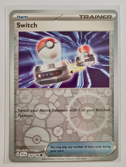 Pokemon Card Scarlet & Violet 194/198 Switch Item Reverse Holo Common *MINT*