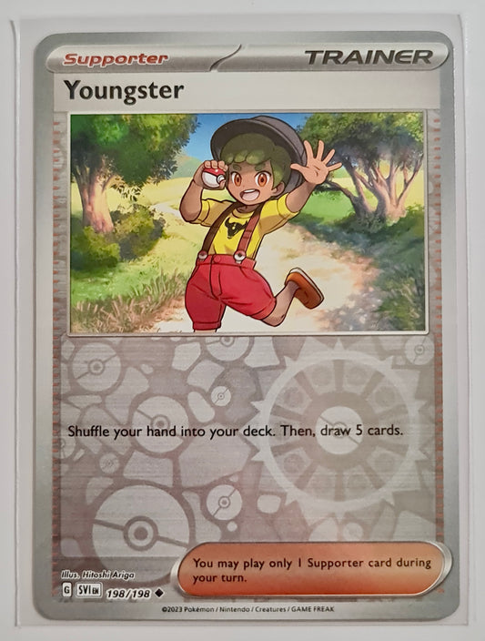 Pokemon Card Scarlet & Violet 198/198 Youngster Supporter Reverse Holo Uncommon *MINT*