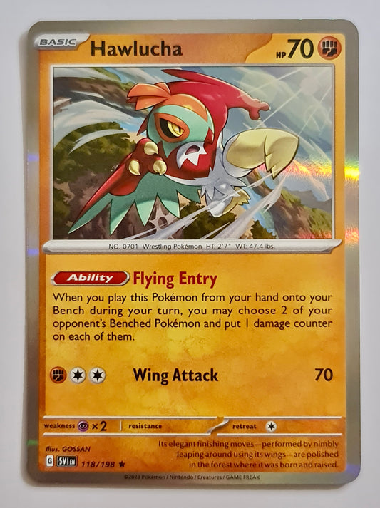 Pokemon Card Scarlet & Violet 118/198 Hawlucha Rare *MINT*