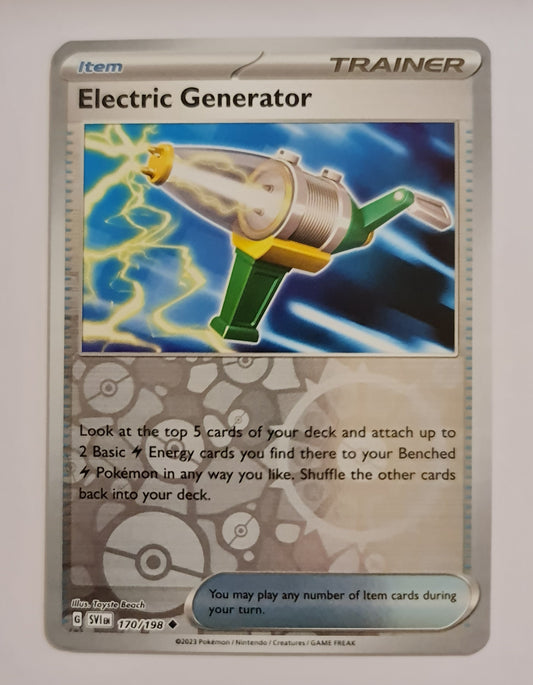 Pokemon Card Scarlet & Violet 170/198 Electric Generator Item Reverse Holo Uncommon *MINT*