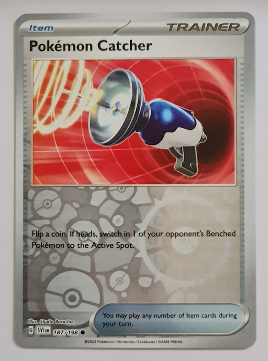 Pokemon Card Scarlet & Violet 187/198 Pokémon Catcher Item Reverse Holo Common *MINT*