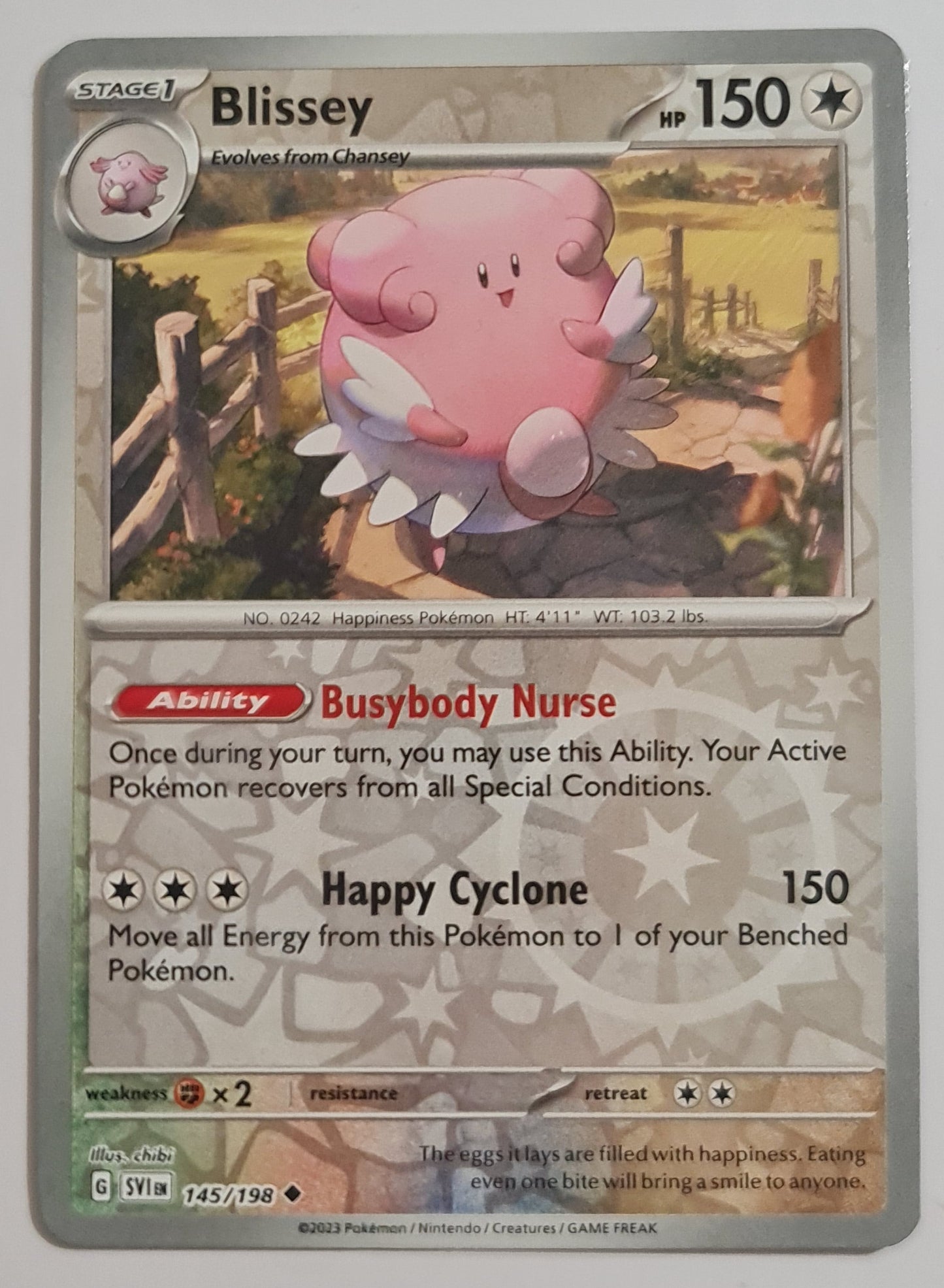 Pokemon Card Scarlet & Violet 145/198 Blissey Reverse Holo Uncommon *MINT*