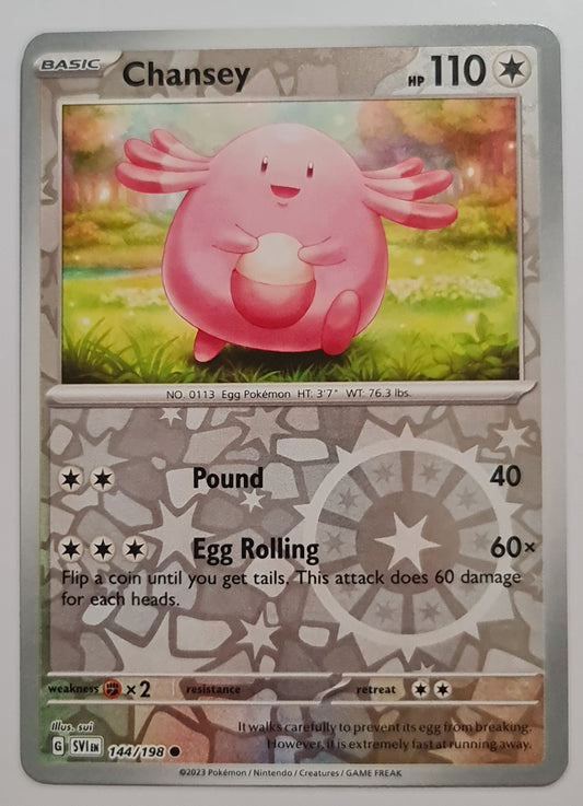 Pokemon Card Scarlet & Violet 144/198 Chansey Reverse Holo Common *MINT*