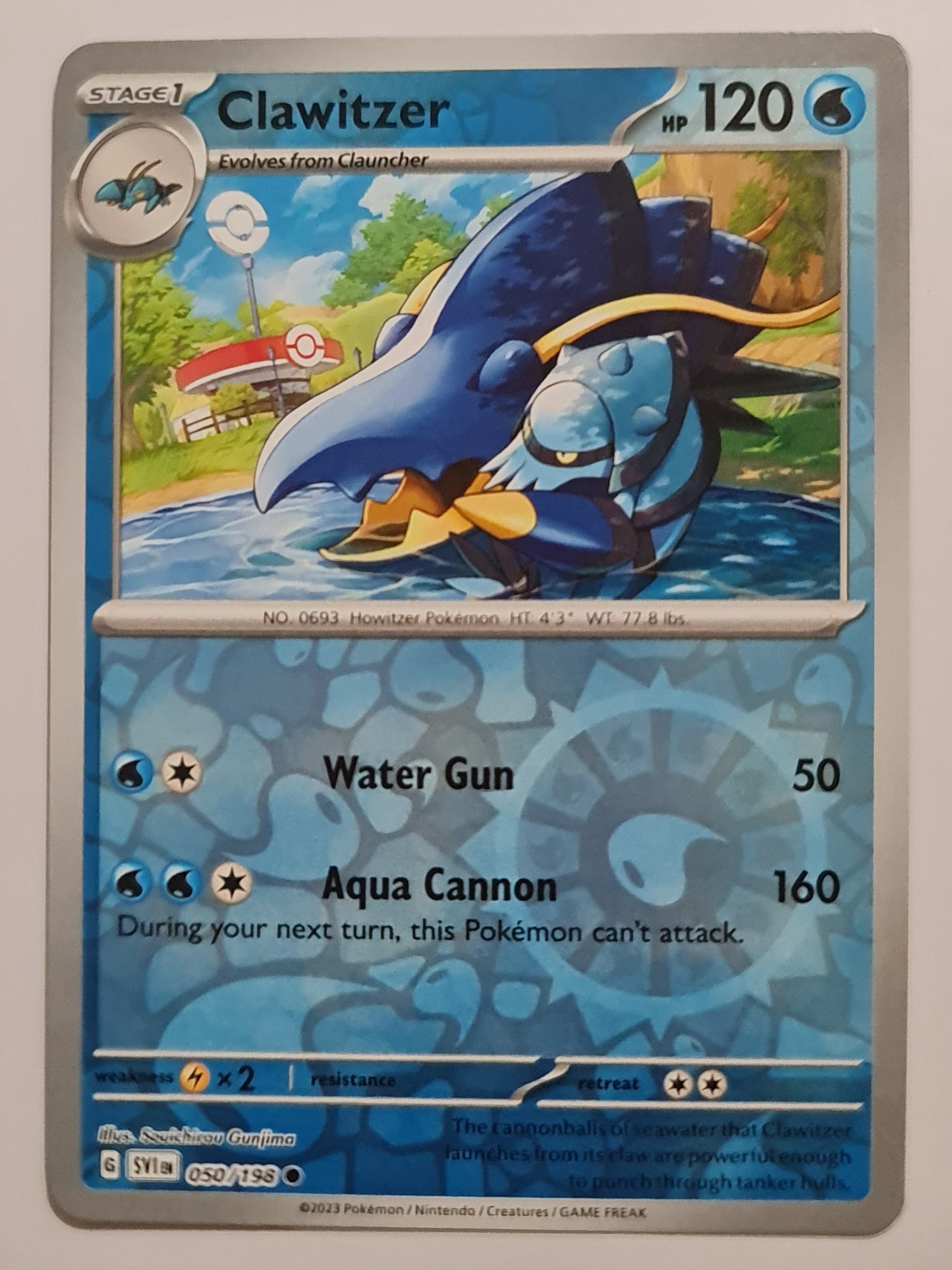 Pokemon Card Scarlet & Violet 050/198 50/198 Clawitzer Reverse Holo Common *MINT*