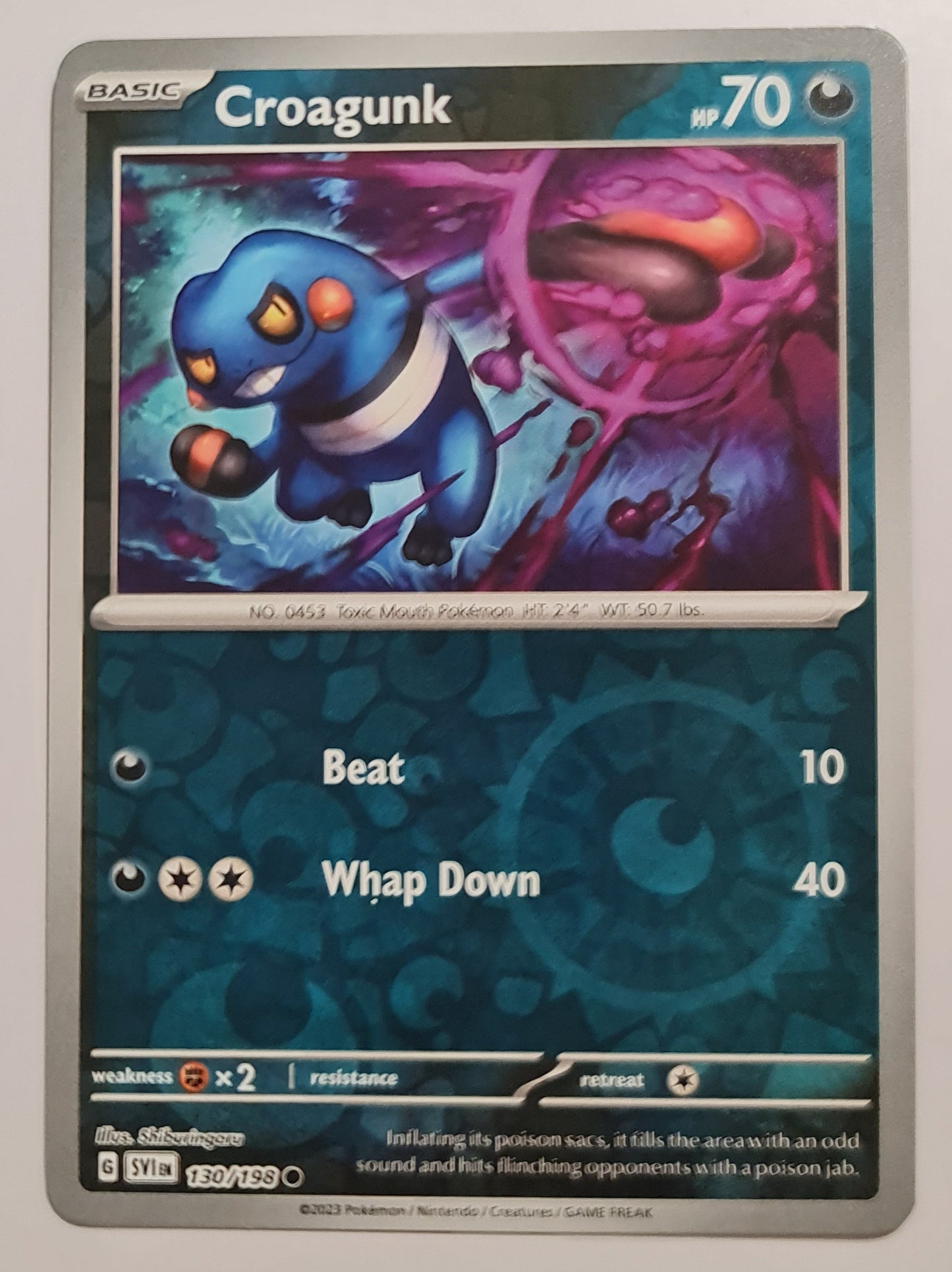 Pokemon Card Scarlet & Violet 130/198 Croagunk Reverse Holo Common *MINT*