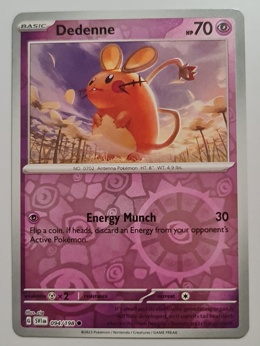 Pokemon Card Scarlet & Violet 094/198 94/198 Dedenne Reverse Holo Common *MINT*