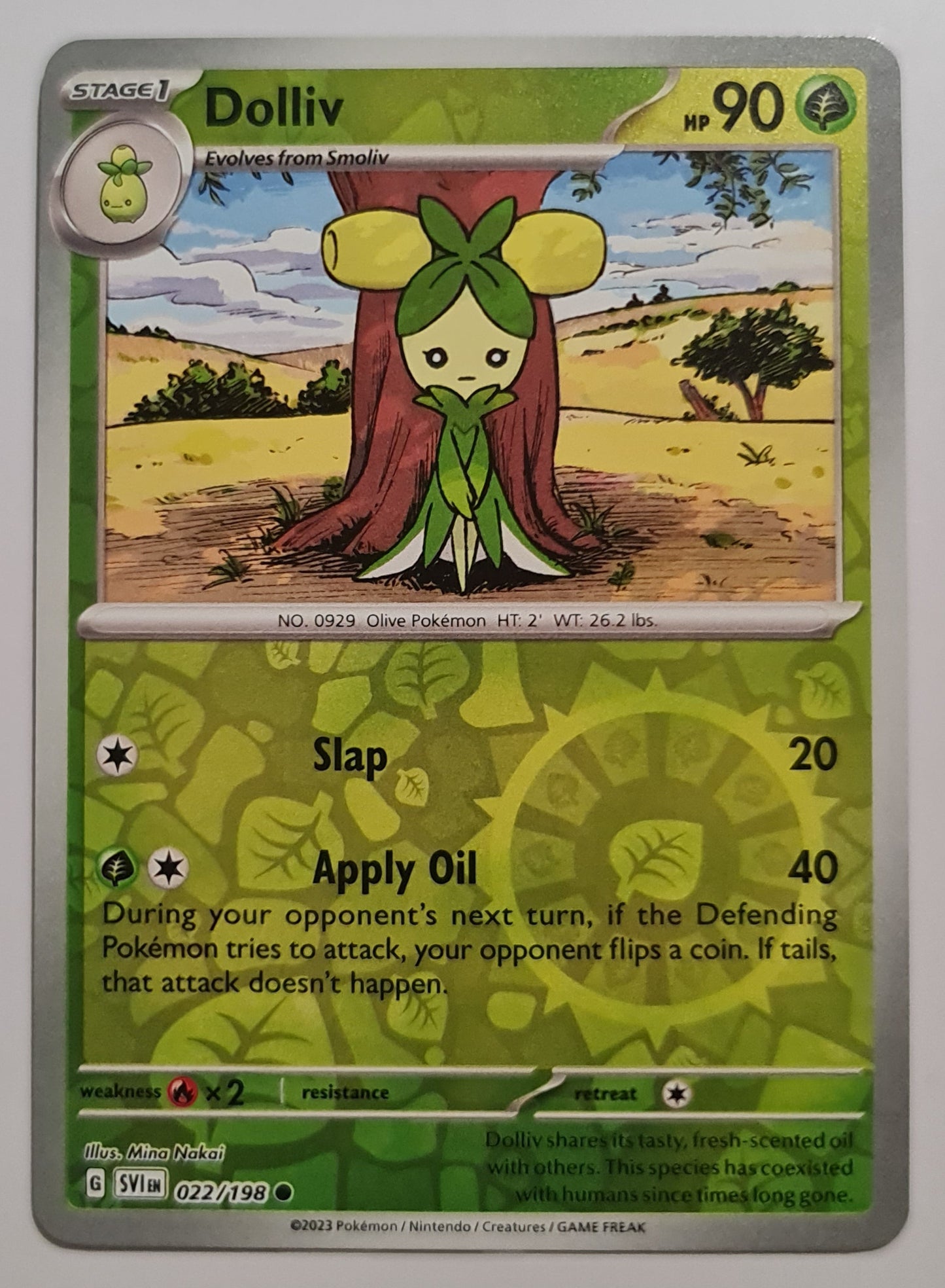 Pokemon Card Scarlet & Violet 022/198 22/198 Dolliv Reverse Holo Common *MINT*