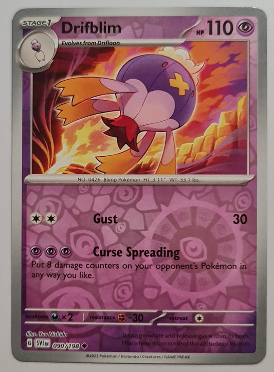 Pokemon Card Scarlet & Violet 090/198 90/198 Drifblim Reverse Holo Uncommon *MINT*