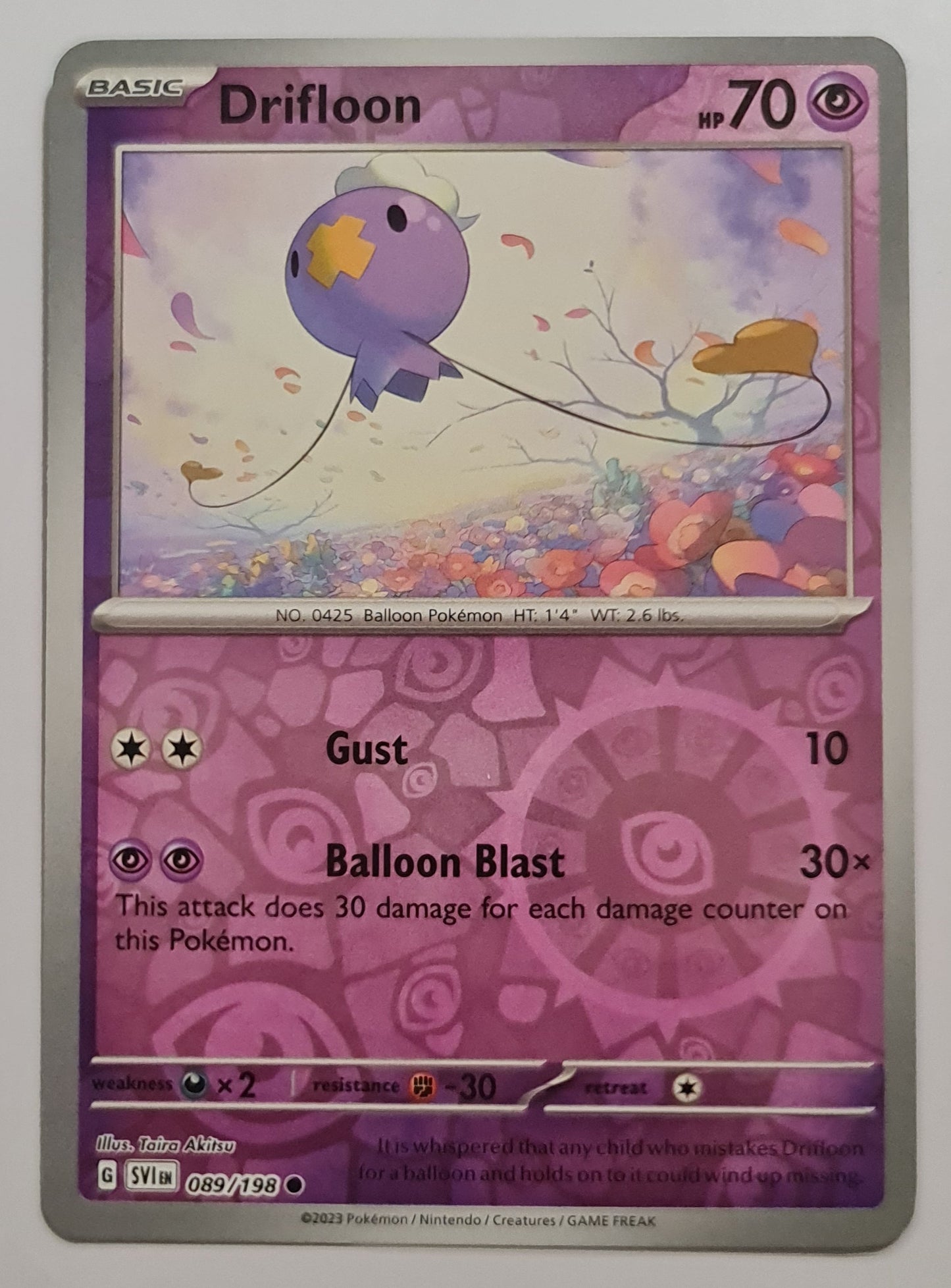 Pokemon Card Scarlet & Violet 089/198 89/198 Drifloon Reverse Holo Common *MINT*