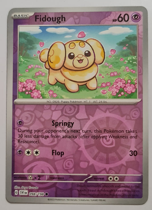 Pokemon Card Scarlet & Violet 098/198 98/198 Fidough Reverse Holo Common *MINT*