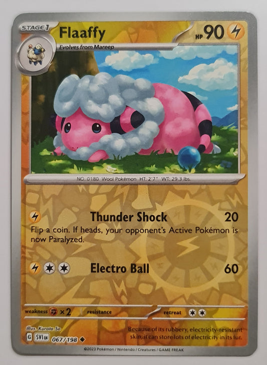 Pokemon Card Scarlet & Violet 067/198 67/198 Flaaffy Reverse Holo Uncommon *MINT*