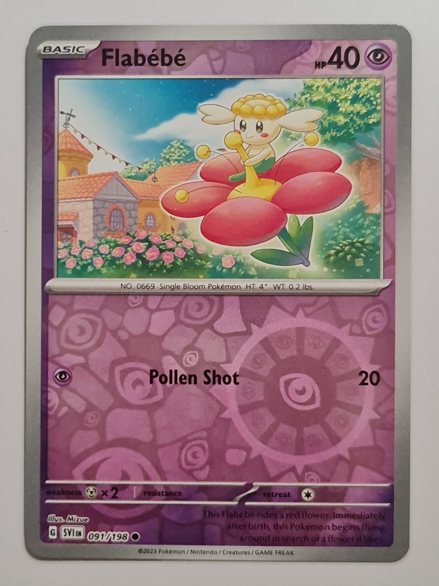 Pokemon Card Scarlet & Violet 091/198 91/198 Flabébé Reverse Holo Common *MINT*