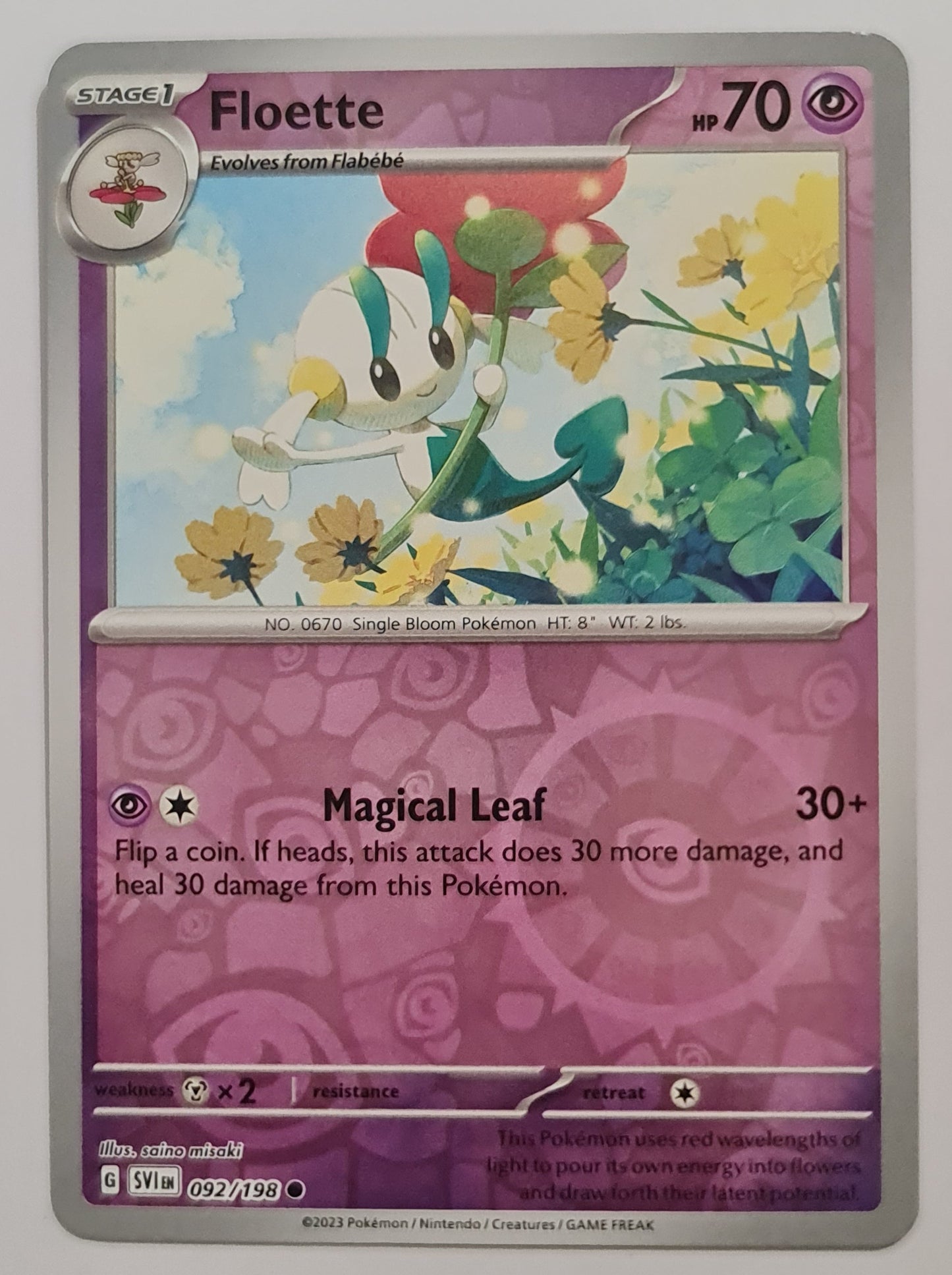 Pokemon Card Scarlet & Violet 092/198 92/198 Floette Reverse Holo Common *MINT*