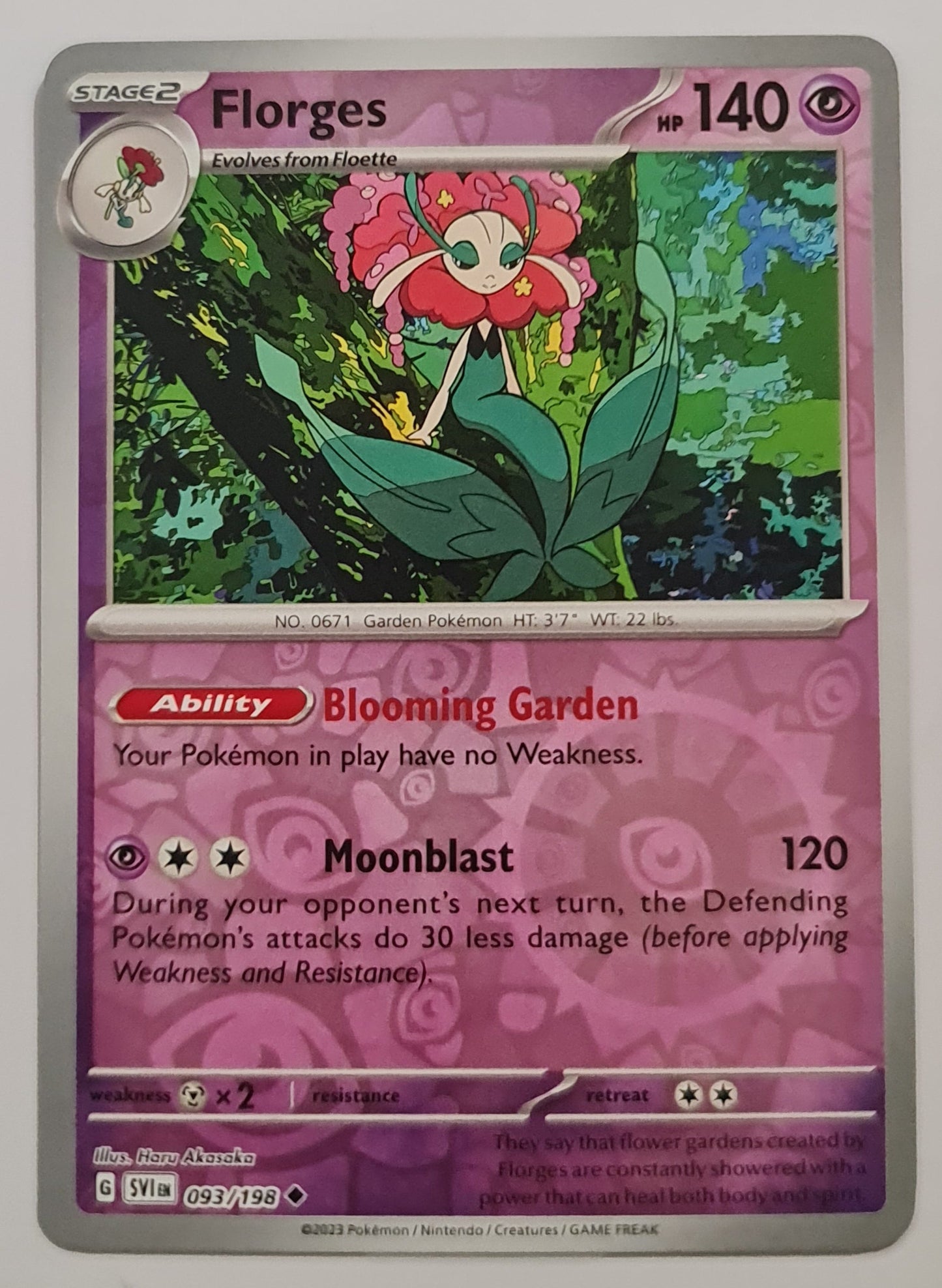 Pokemon Card Scarlet & Violet 093/198 93/198 Florges Reverse Holo Uncommon *MINT*