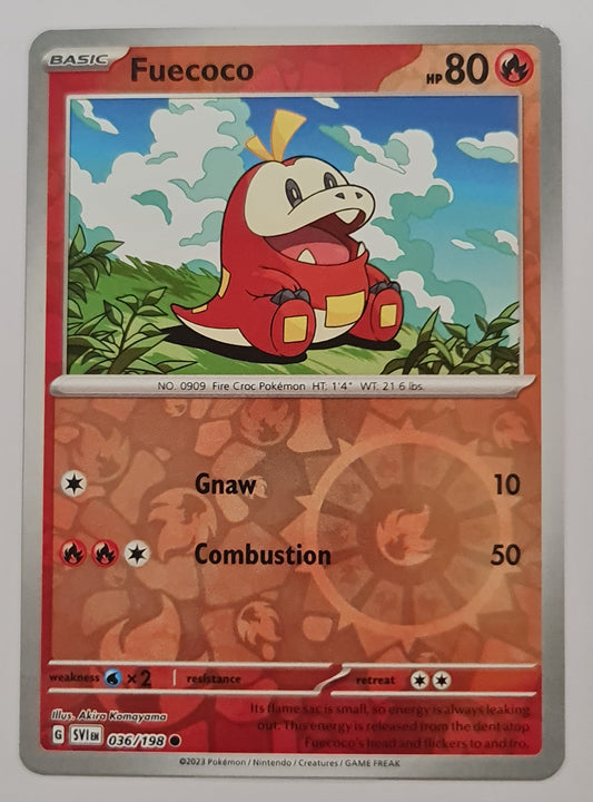 Pokemon Card Scarlet & Violet 036/198 36/198 Fuecoco Reverse Holo Common *MINT*