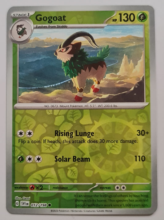 Pokemon Card Scarlet & Violet 012/198 12/198 Gogoat Reverse Holo Common *MINT*