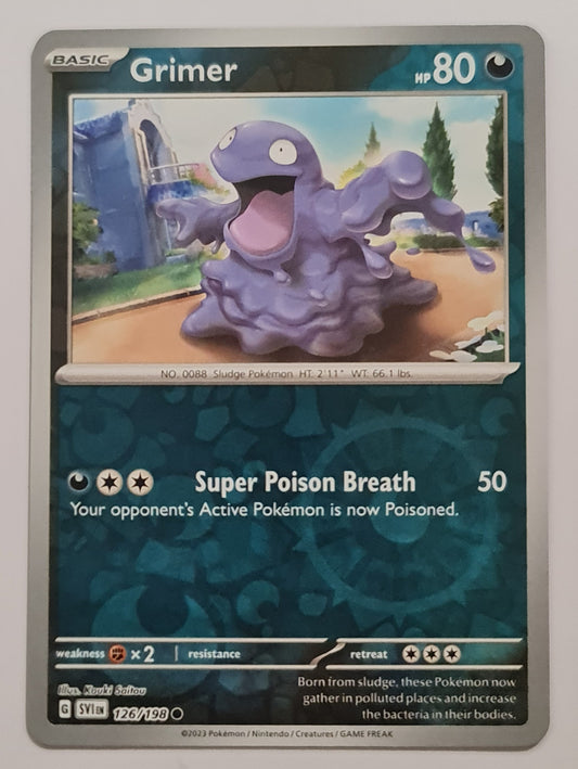 Pokemon Card Scarlet & Violet 126/198 Grimer Reverse Holo Common *MINT*