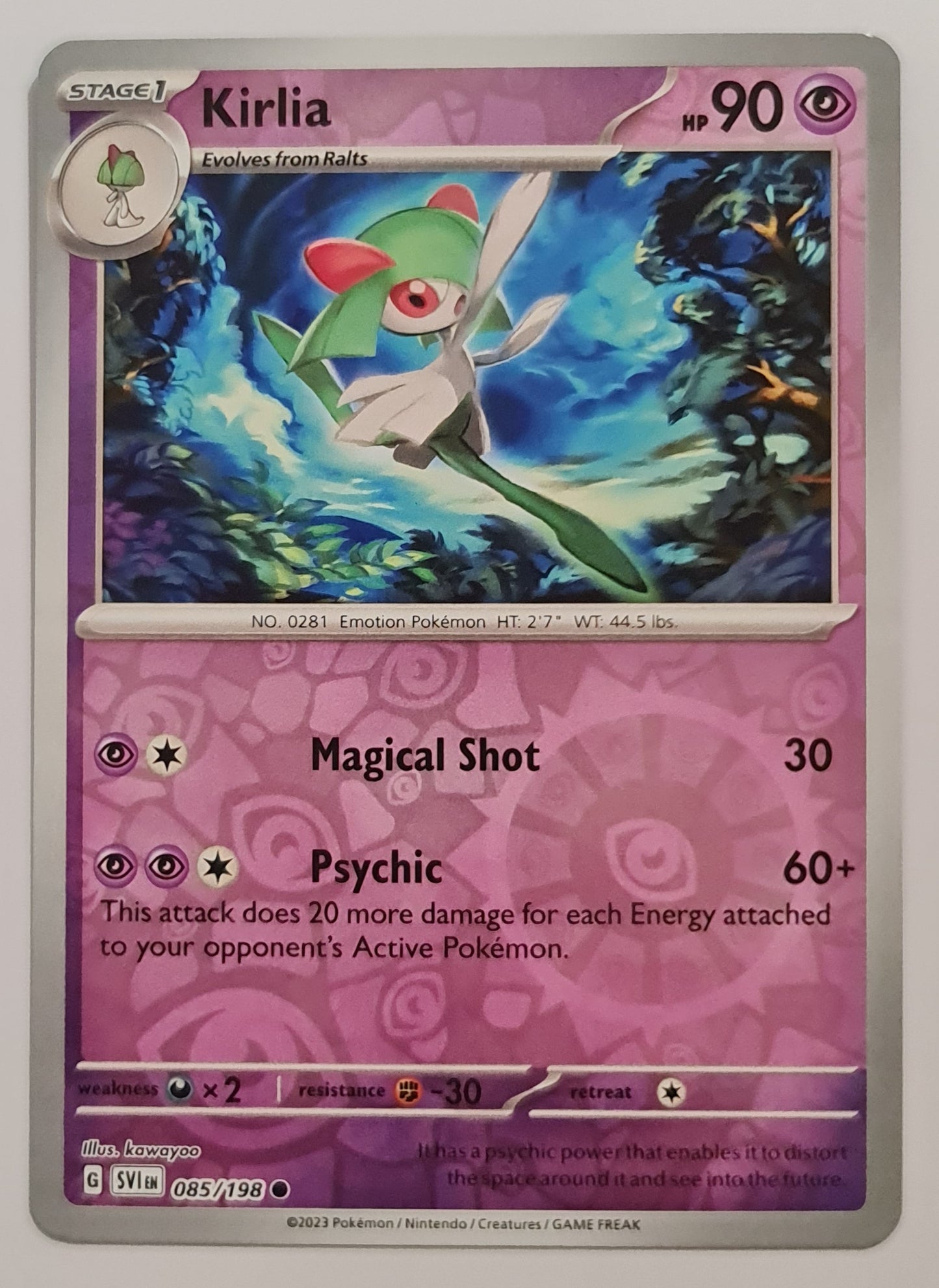 Pokemon Card Scarlet & Violet 085/198 85/198 Kirlia Reverse Holo Common *MINT*